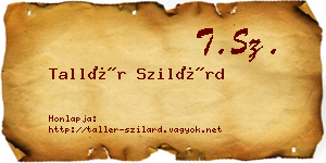 Tallér Szilárd névjegykártya