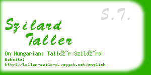 szilard taller business card